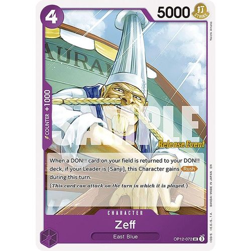 Zeff (OP12 - 072) (Legacy of the Master Release Event Cards) - PokéBox Australia