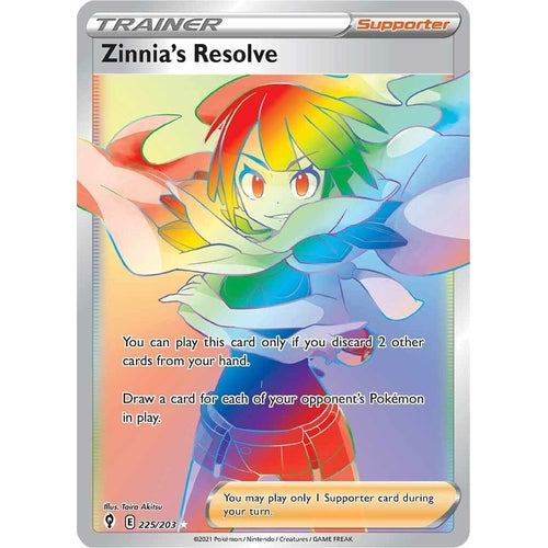 Zinnia's Resolve (Secret) (225/203) (SWSH07: Evolving Skies) - PokéBox Australia