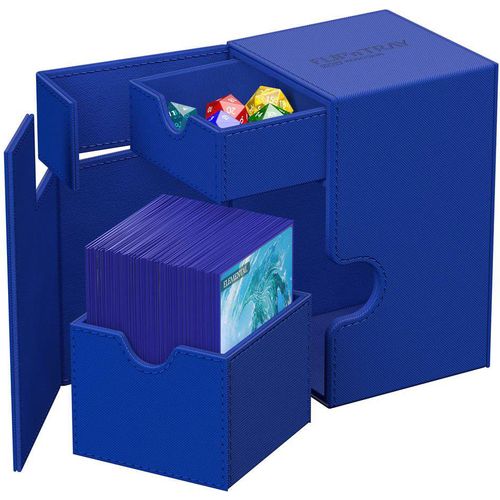 Ultimate Guard Flip n Tray 100+ XenoSkin Monocolor Blue Deck Box - PokéBox Australia