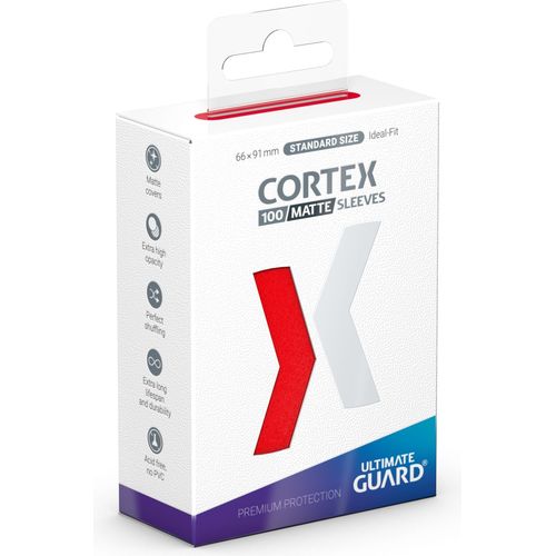 Ultimate Guard Cortex Standard Size Sleeves Matte Red (100) - PokéBox Australia