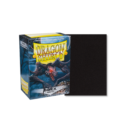 Dragon Shield - Standard Matte Black Sleeves 100 pack - PokéBox Australia