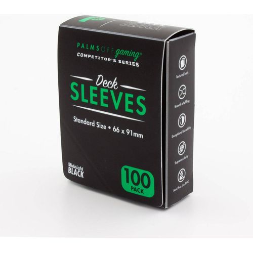 Palms Off Gaming - Midnight Black - Competitor's Series Deck Sleeves 100pc - PokéBox Australia