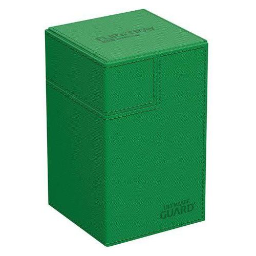 Ultimate Guard Flip n Tray 100+ XenoSkin Monocolor Green Deck Box - PokéBox Australia