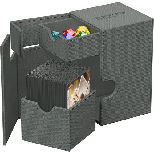 Ultimate Guard Flip n Tray 100+ XenoSkin Monocolor Grey Deck Box - PokéBox Australia