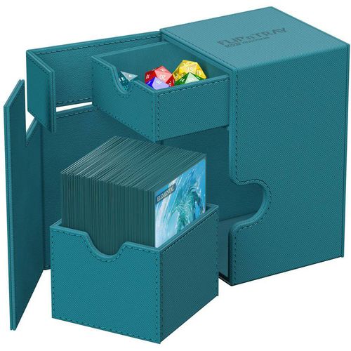 Ultimate Guard Flip n Tray 100+ XenoSkin Monocolor Petrol Deck Box - PokéBox Australia