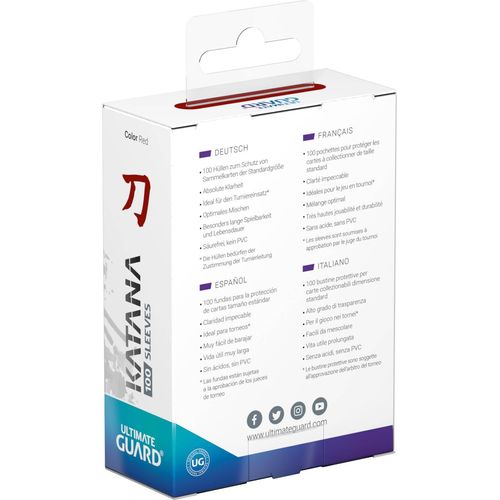 Ultimate Guard Katana Standard Size Sleeves Red (100) - PokéBox Australia