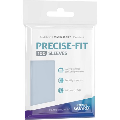 Ultimate Guard - Precise - Fit Sleeves Standard Size Transparent (100) - PokéBox Australia