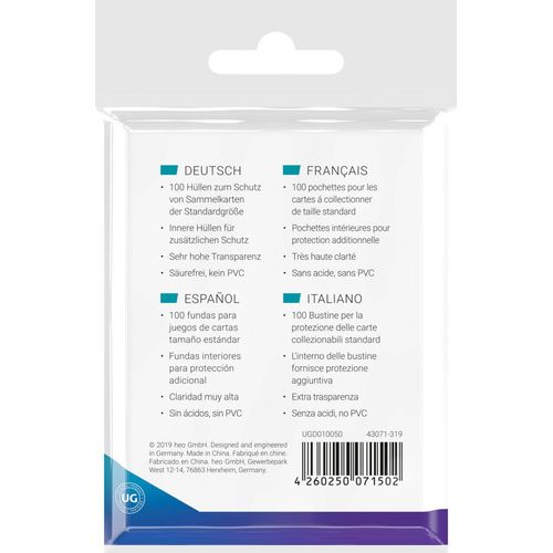 Ultimate Guard - Precise - Fit Sleeves Standard Size Transparent (100) - PokéBox Australia