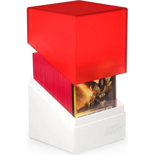 Ultimate Guard Synergy Boulder Deck Case 100+ Red/White Deck Box - PokéBox Australia