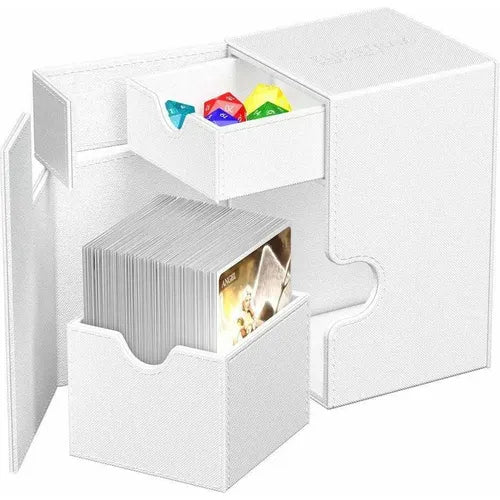 Ultimate Guard Flip n Tray 100+ XenoSkin Monocolor White Deck Box - PokéBox Australia